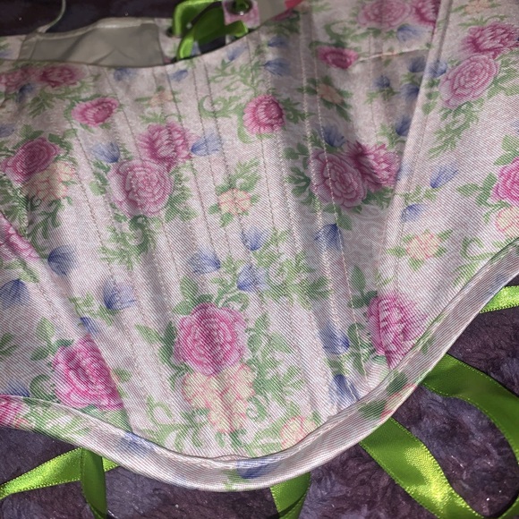 Dolls Kill Sugar Thrillz Blooming Polaroid Fever Corset Top - Picture 3 of 5